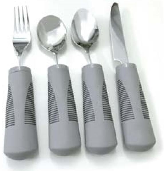 Besteck-Set biegsam 4-teilig, grau